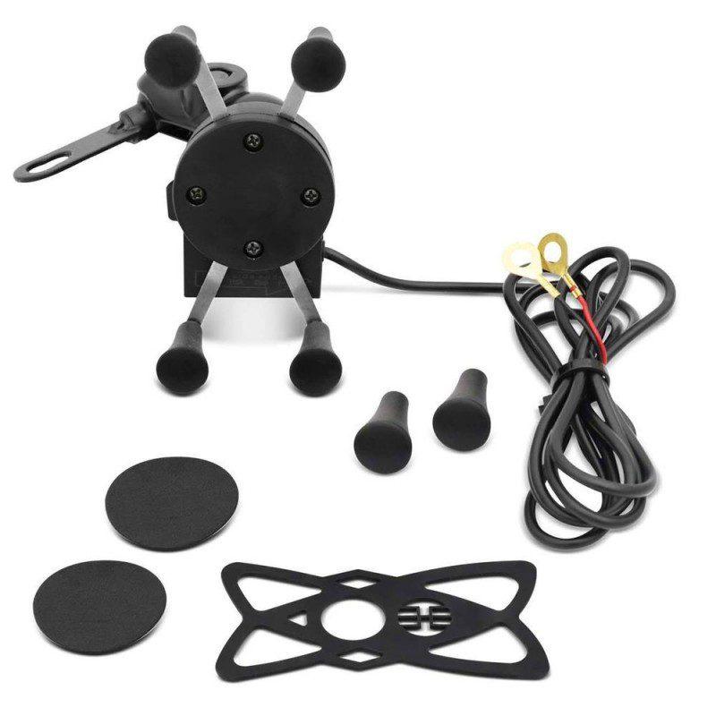 Suporte de Celular Spider para Moto com Carregador USB Universal