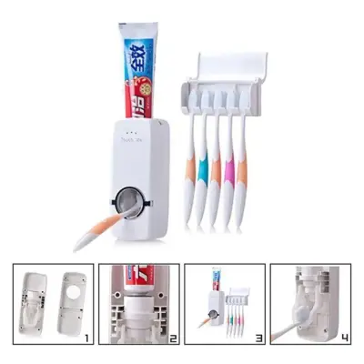 Suporte para Escova Dispenser de Pasta de Dente Automático