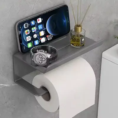 Suporte Para Papel Higiênico Premium Com Apoio Para Objetos