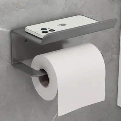 Suporte Para Papel Higiênico Premium Com Apoio Para Objetos