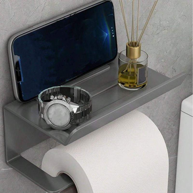Suporte Para Papel Higiênico Premium Com Apoio Para Objetos