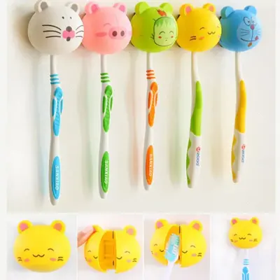Suporte Porta Escova Dente Bichinhos Com Ventosa Infantil