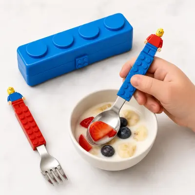 Conjunto de Talheres de Bloco de Construção