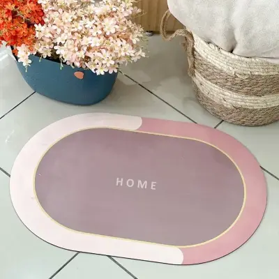 Tapete Magico Oval Antiderrapante Super Absorvente