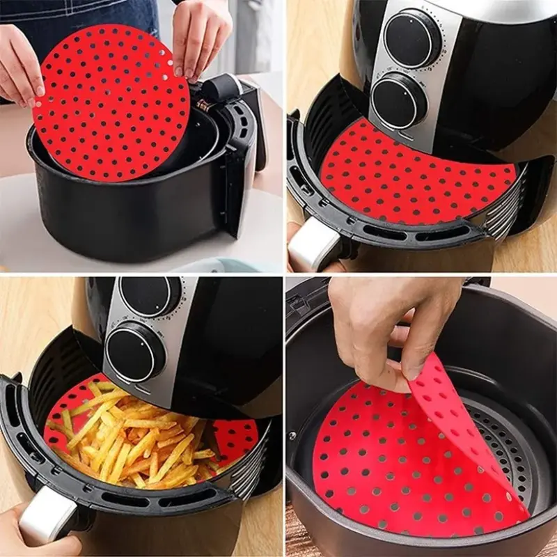 Tapete Protetor Silicone Redondo Para Air Fryer