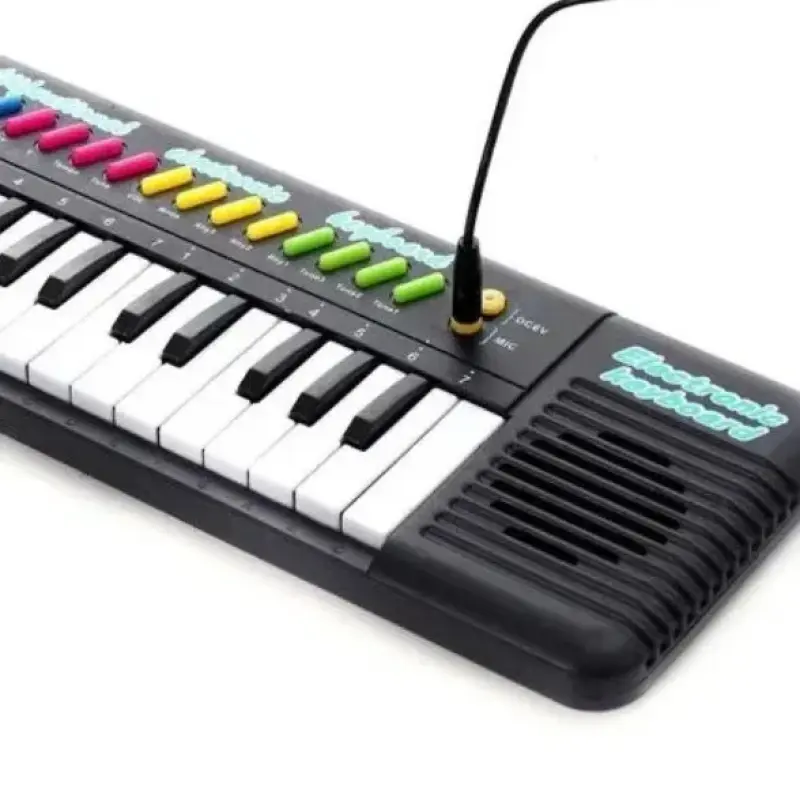 Teclado Com Microfone Karaokê Musical Infantil Preto