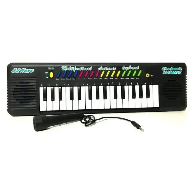 Teclado Com Microfone Karaokê Musical Infantil Preto