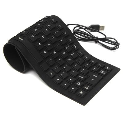 Teclado Flexível De Silicone Usb Dobrável Notebook Pc Tablet