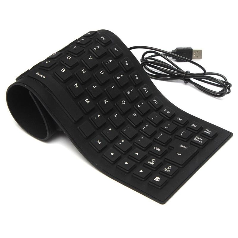 Teclado Flexível De Silicone Usb Dobrável Notebook Pc Tablet