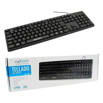 Teclado USB ABNT2 com Fio Padrão Brasileiro – BK-103