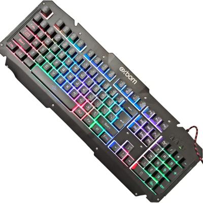 Teclado Gamer Led Com Fio Acabamento Em Metal Exbom BK-G200