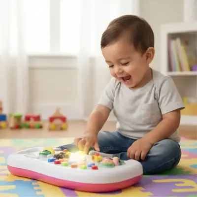 Teclado Piano Musical Infantil Fazendinha com Sons de Animais