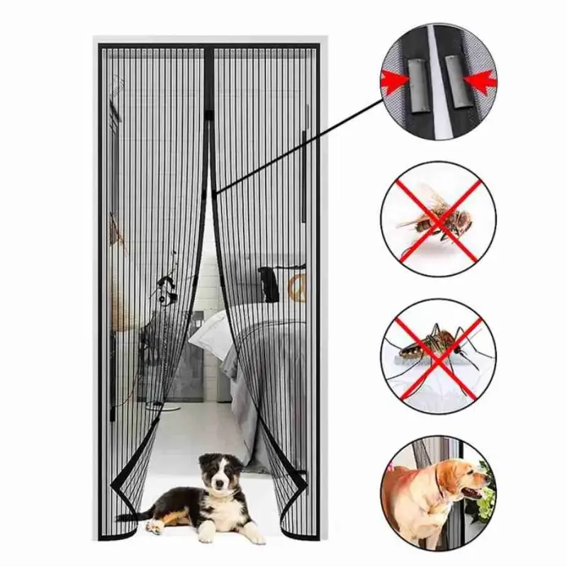 Tela Mosquiteira Magnética p/ Porta Proteção contra Insetos Magic Mesh