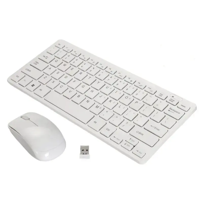 Kit Teclado e Mouse Sem Fio Branco Bluetooth Pc Notebook