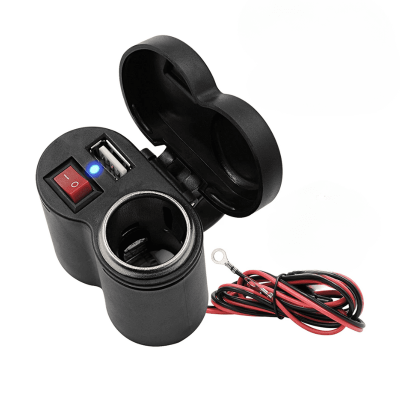 Tomada USB Para Moto Carregador Celular + Acendedor