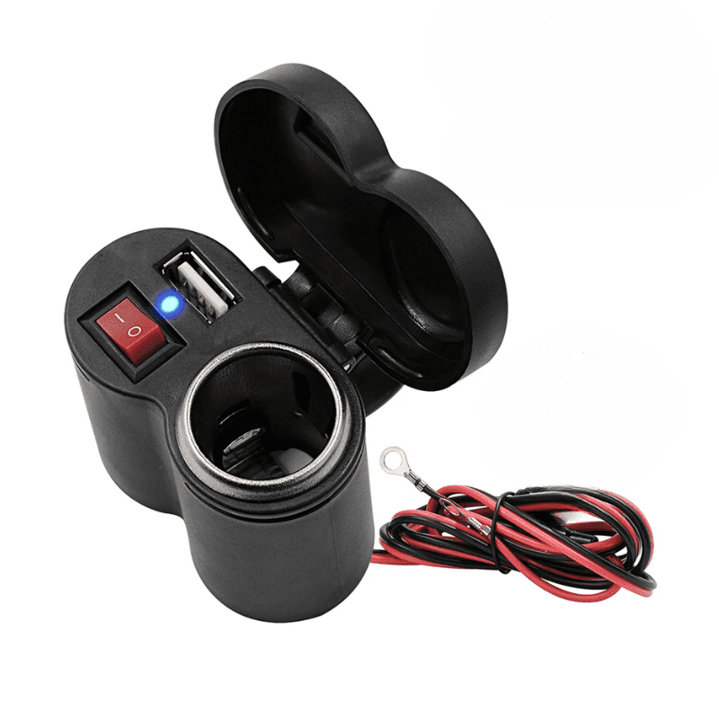 Tomada USB Para Moto Carregador Celular + Acendedor