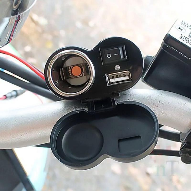 Tomada USB Para Moto Carregador Celular + Acendedor