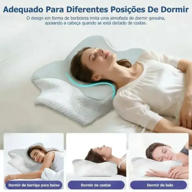 Travesseiro Cervical Ortopédico Espuma de Memória