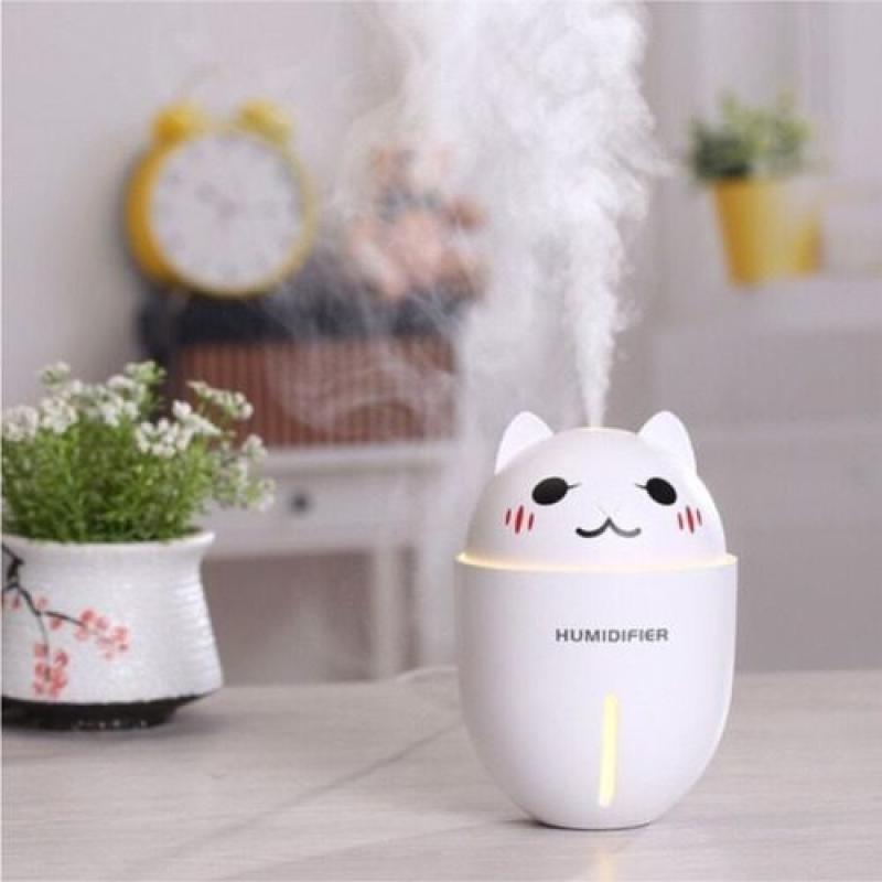 Umidificador de Ar Portátil Luminária Led Usb Ventilador Gatinho