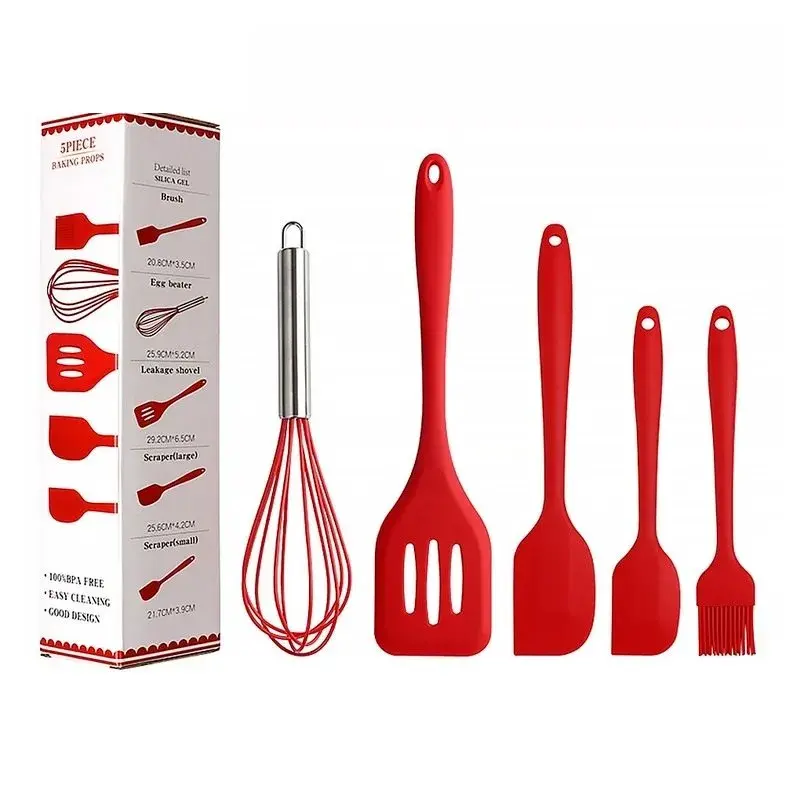 Utensílios De Cozinha Silicone com Fue – Kit c/ 5