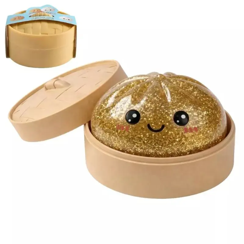 Brinquedo Antiestresse Squishy em Formato de Pãozinho com Glitter